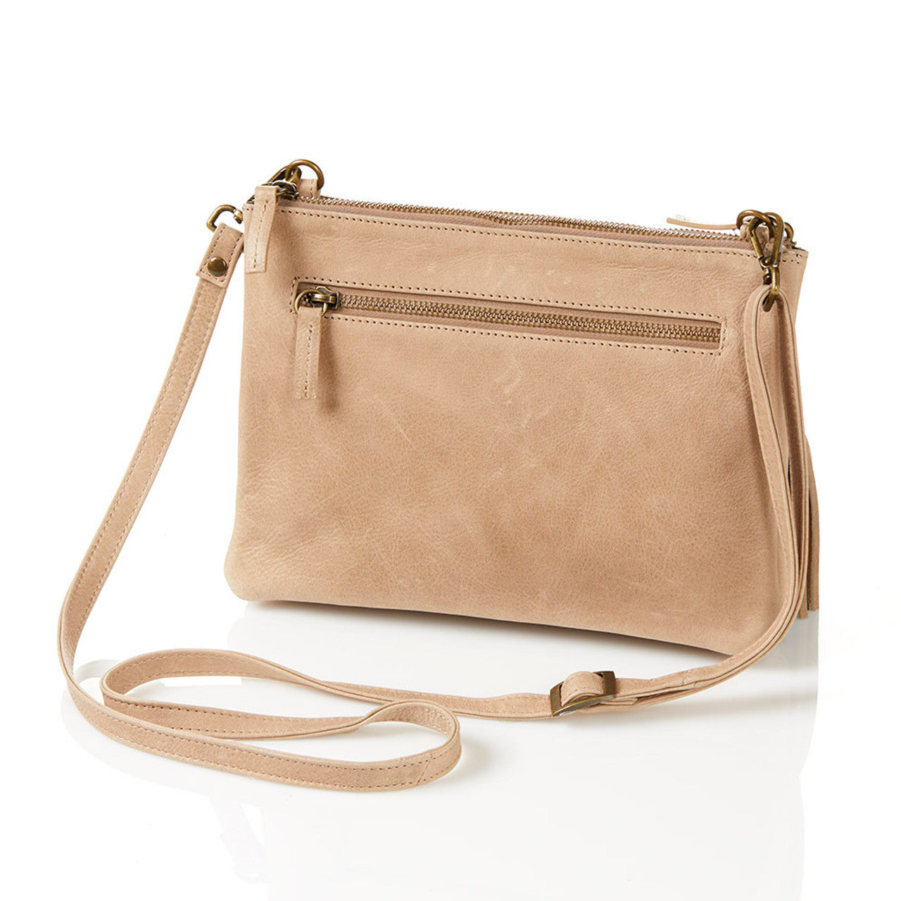 Sandstone Leather Crossbody Bag