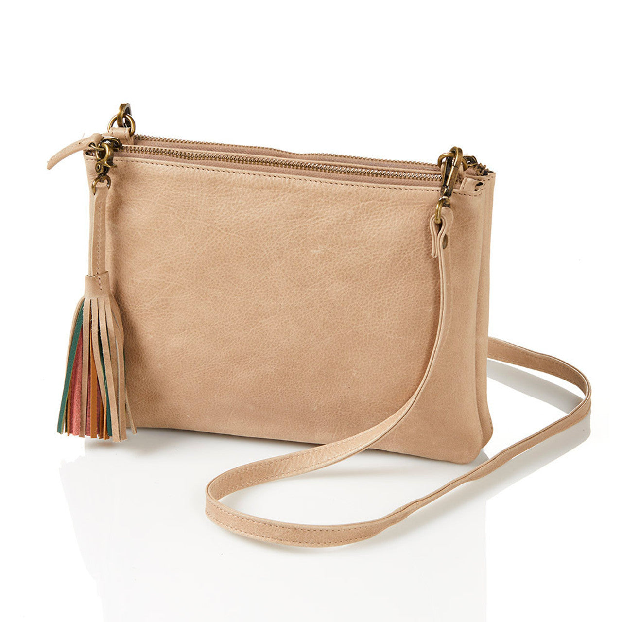 Sandstone Leather Crossbody Bag
