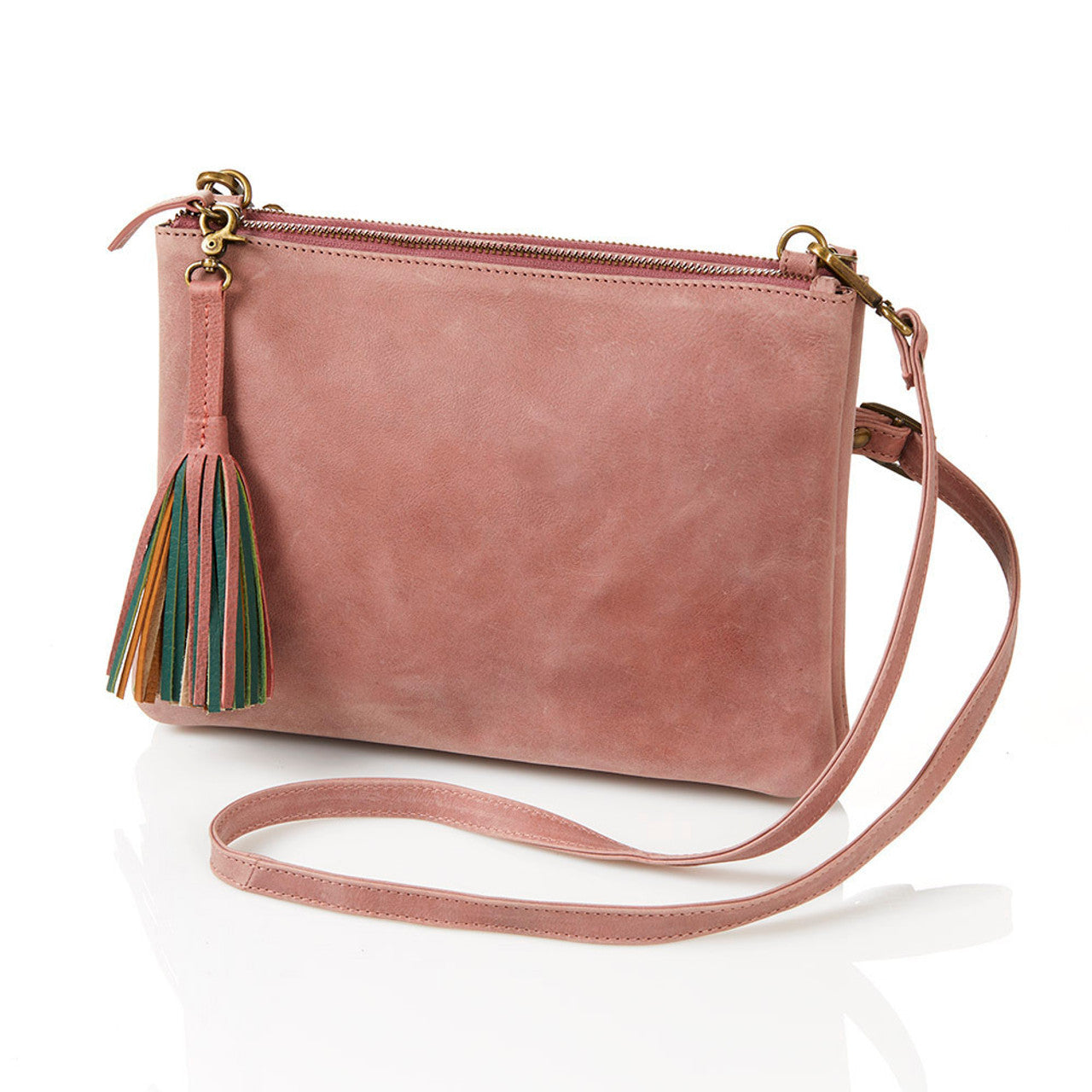 Rose Leather Crossbody Bag