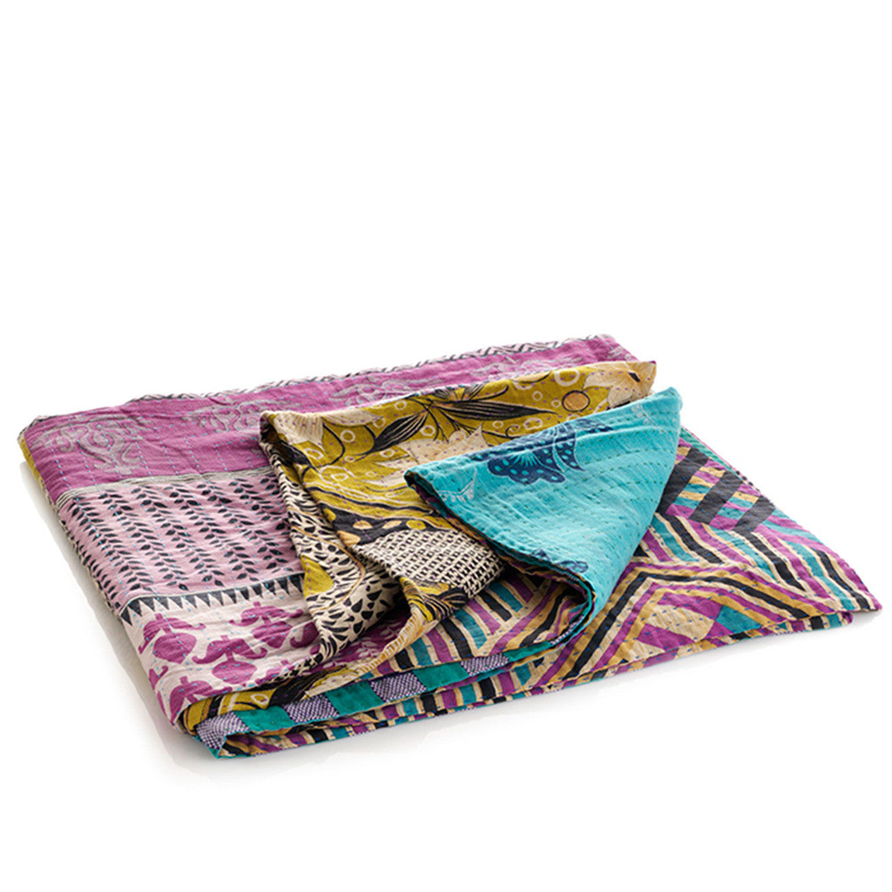 Kantha Patchwork Cool Queen Bedcover