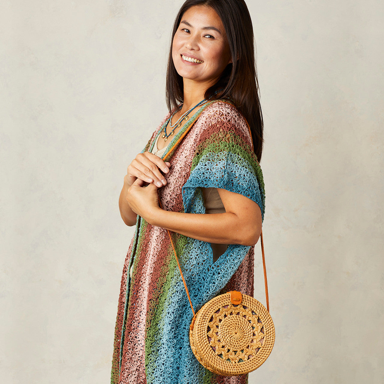 Matahari Rattan Crossbody Bag