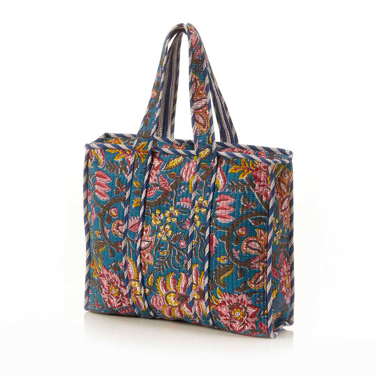 Bright Flowers Quilted Tote