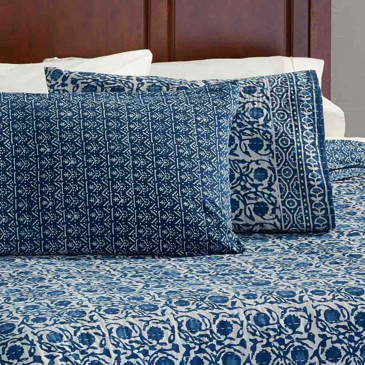 Floral Dabu Cotton Bedding