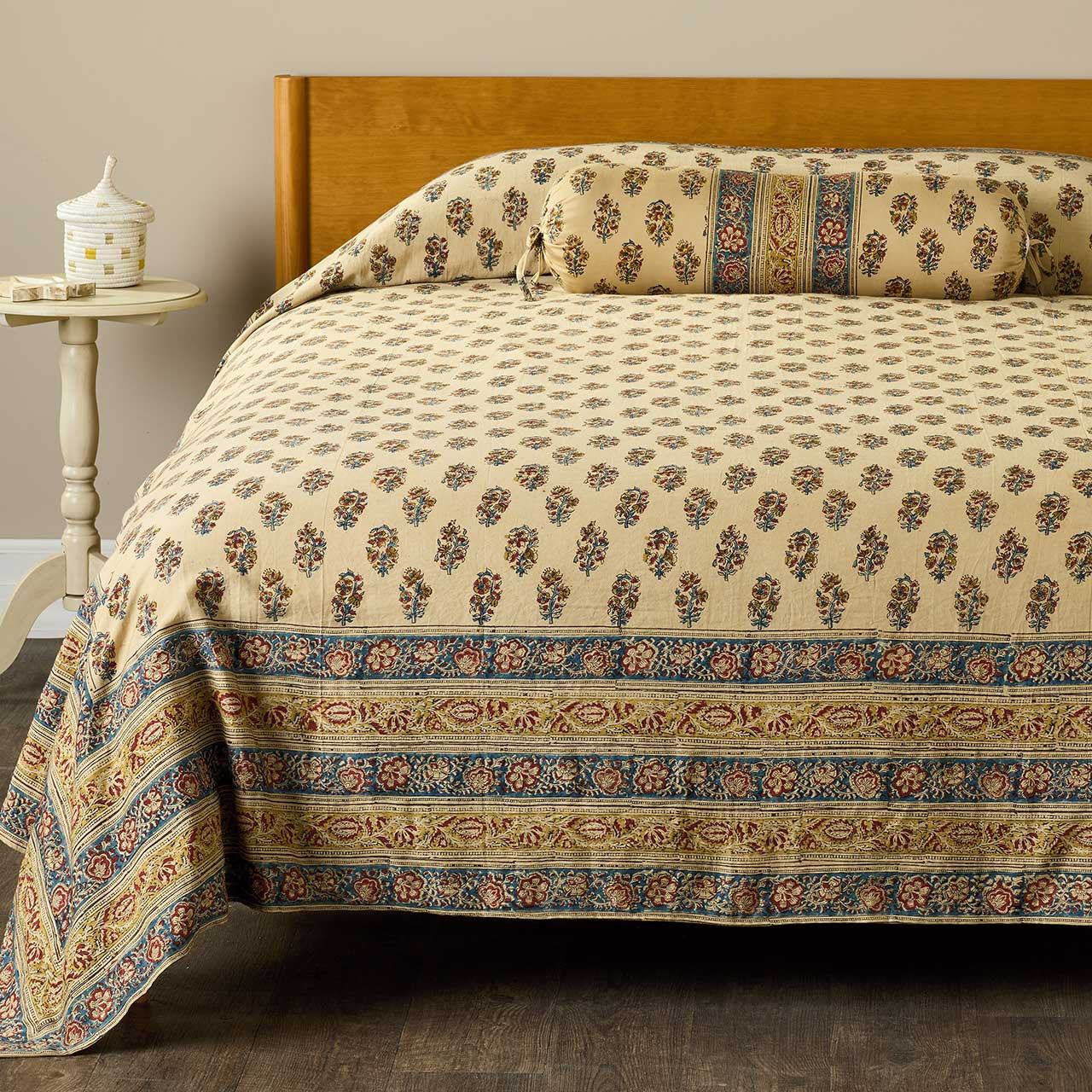 Mughal Garden Kalamakari Coverlet